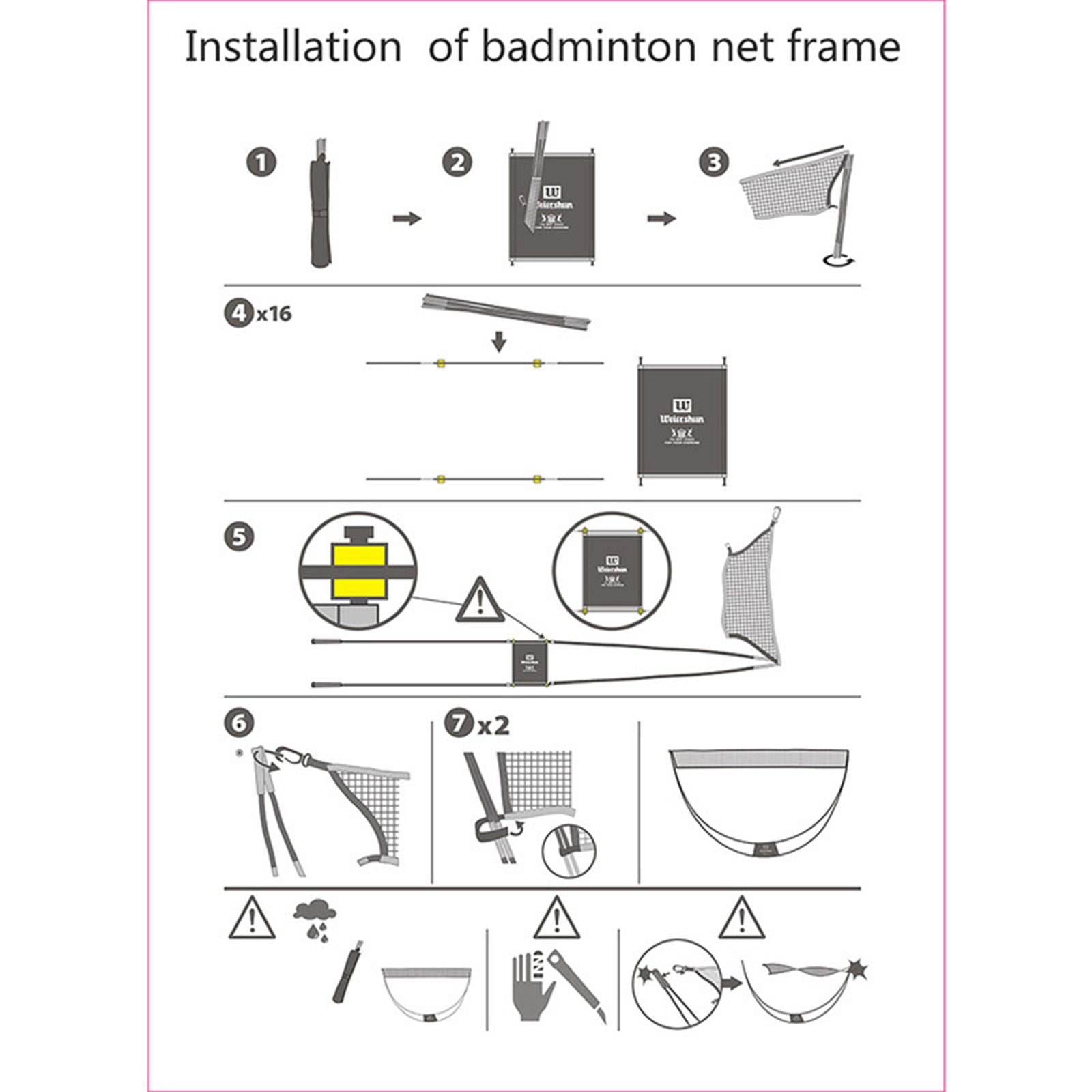 Foldable Portable Badminton Net Easy Assemble for Tennis Yard Backyard