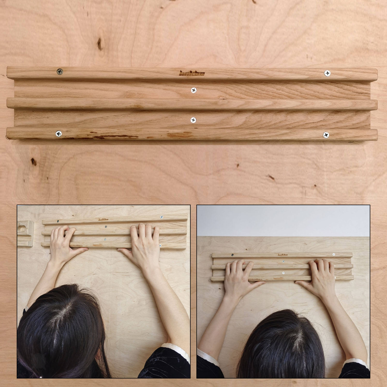 Wooden Climbing Hangboard Wall Grip Trainer Hand Fingers Board Strength
