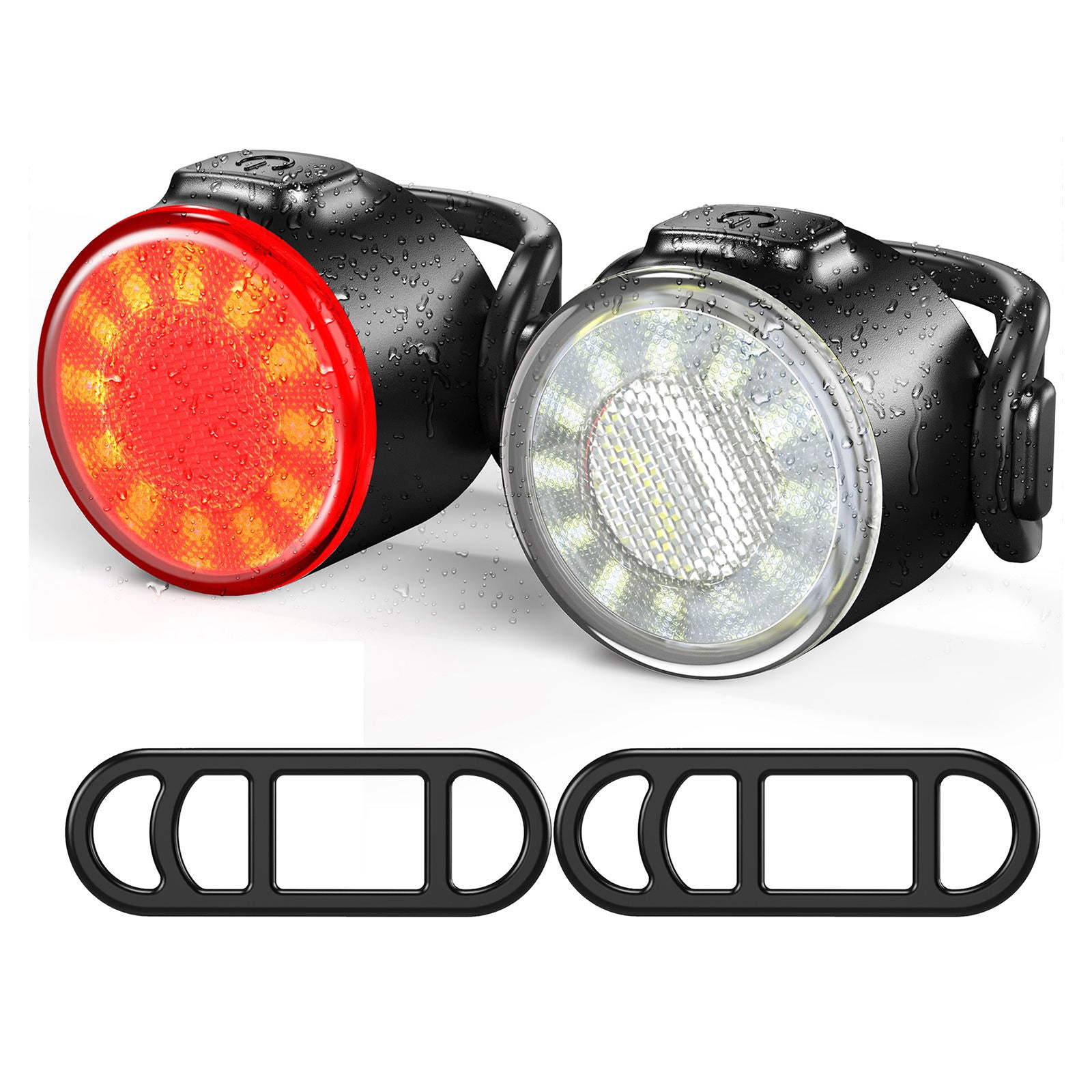 USB Rechargeable Bike Light Set,Super Bright Front Headlight and Rear LED