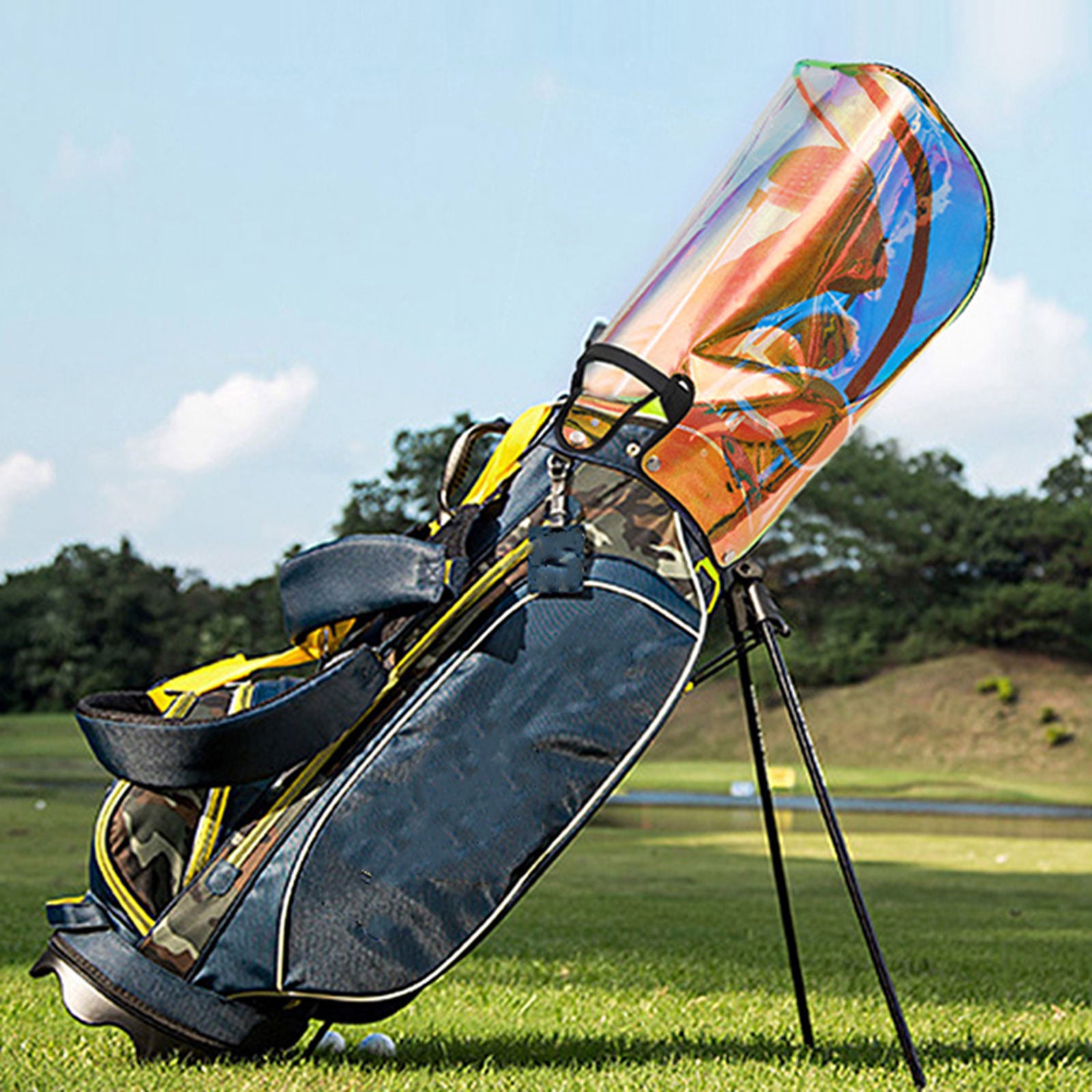 Golf bag rain cover waterproof zipper top hood cover club bags