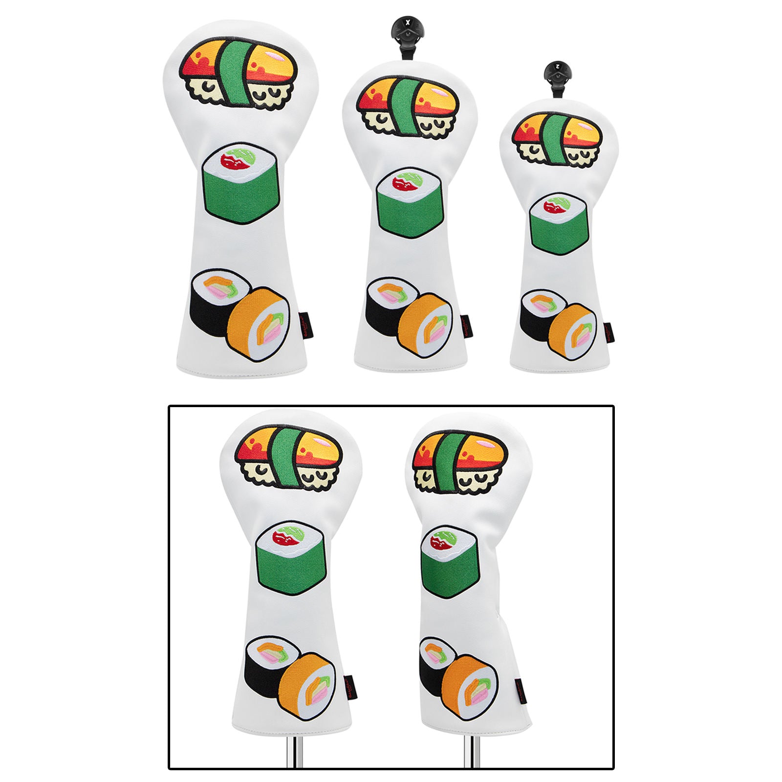 3Pcs Golf Wood Head Cover Fairway Driver Headcover Protector UT No. Tag