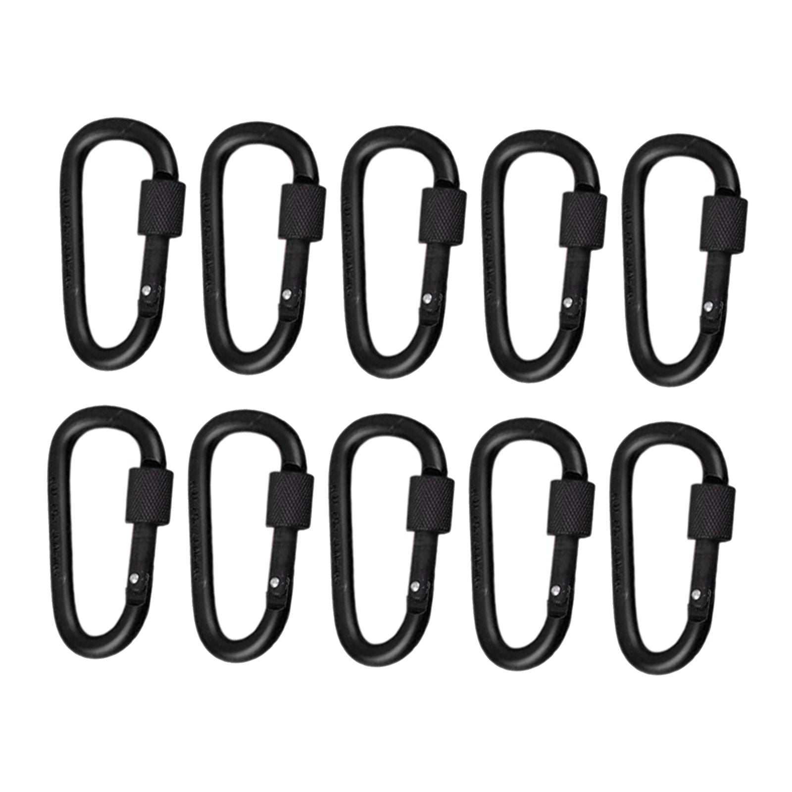 10x Anti-Rust Carabiner Clips Hiking Keychain Travel D-Ring Lock Holder