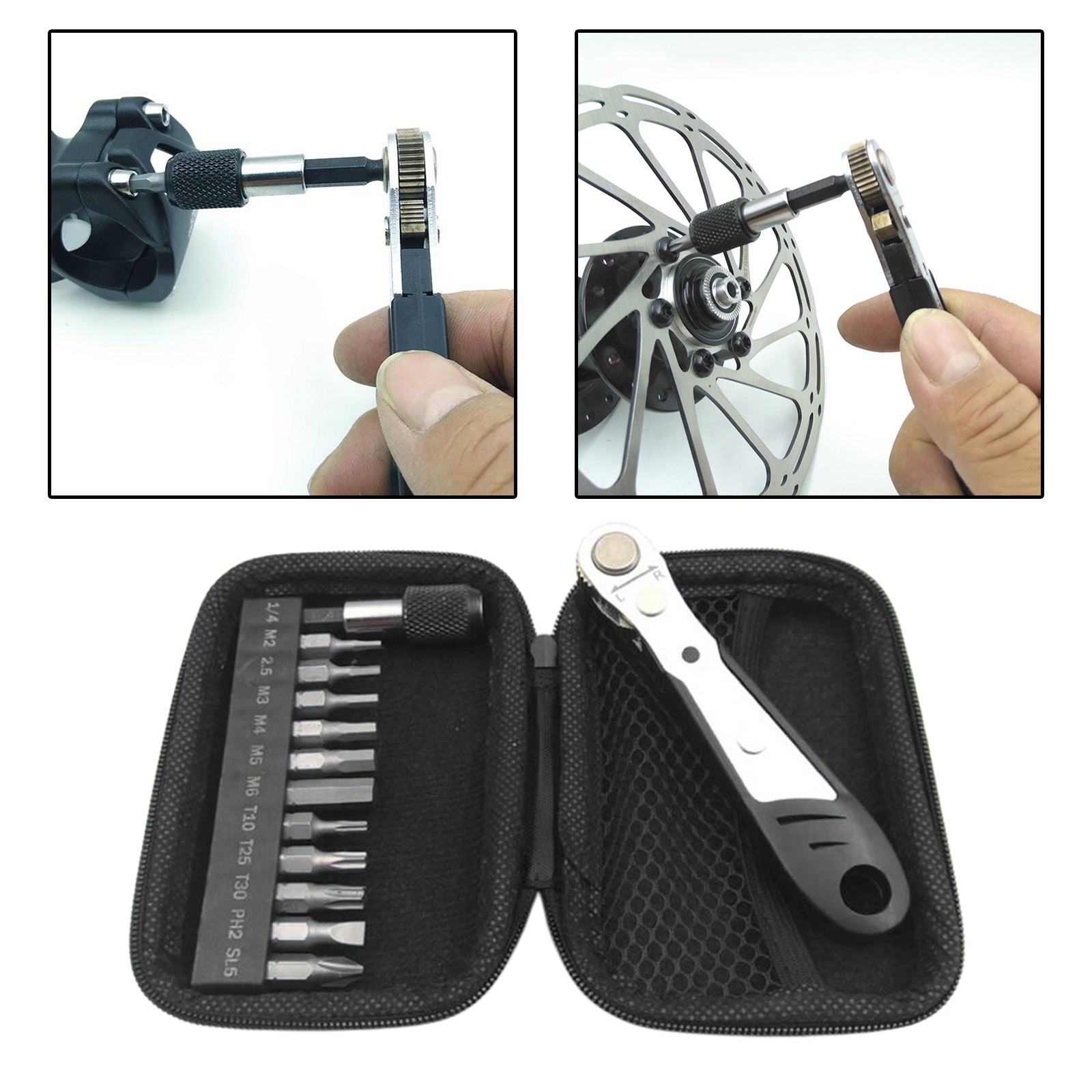 Quick Release Ratchet Wrench Spanner Bike Repair Tools Kit for Accs