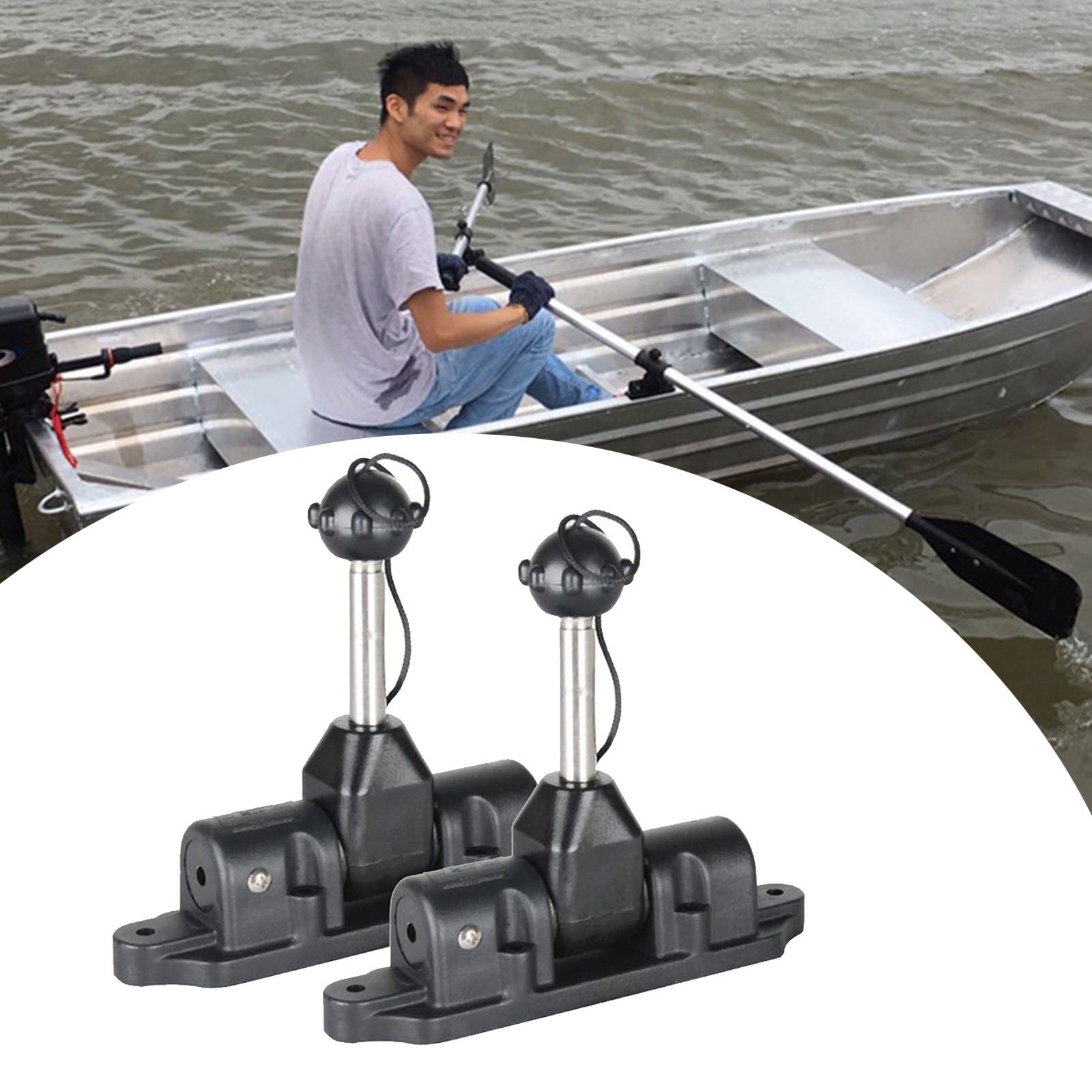 1 Pair Oar Holder Tie Down Paddle Lock Support Boat Raft Kayak Accessories
