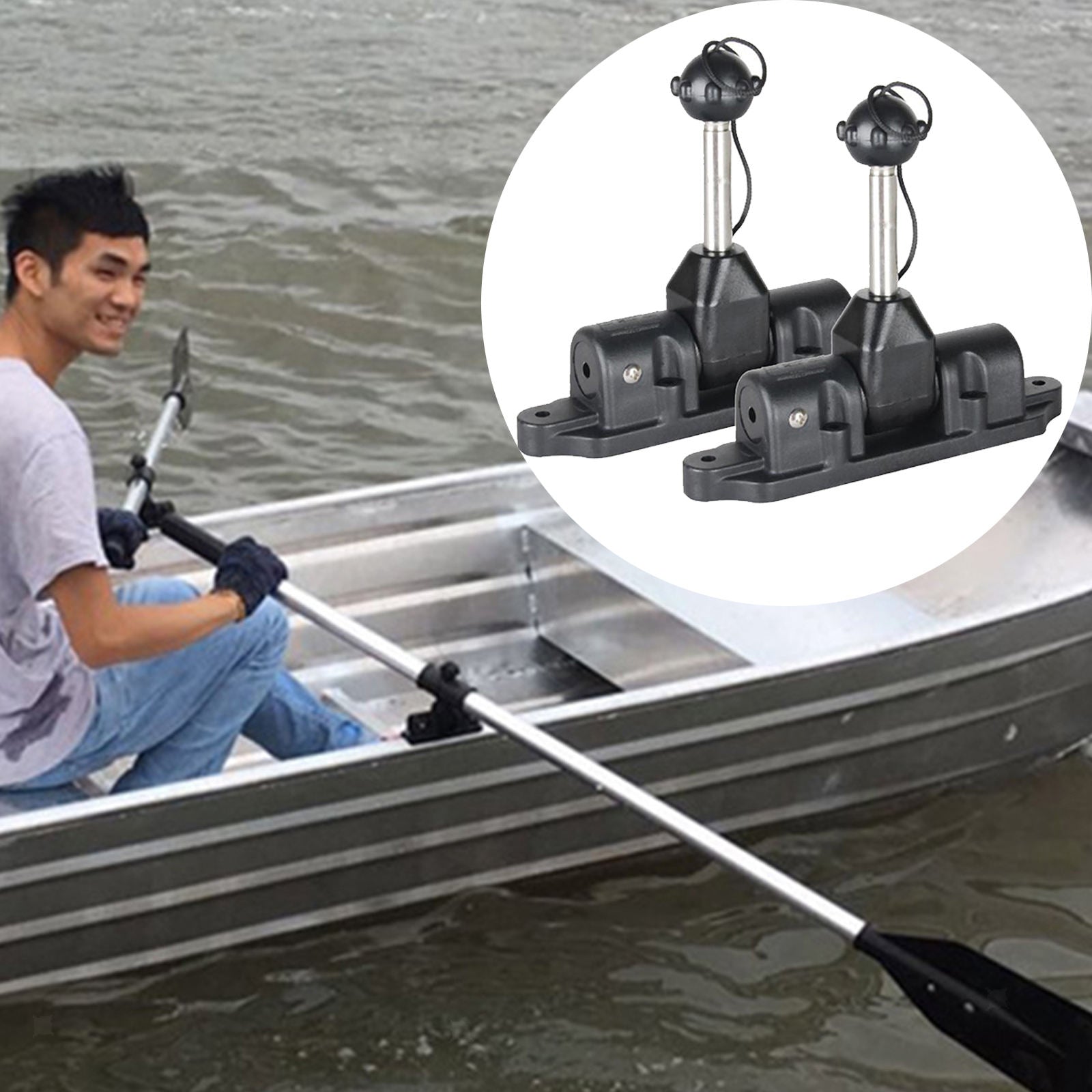 1 Pair Oar Holder Tie Down Paddle Lock Support Boat Raft Kayak Accessories