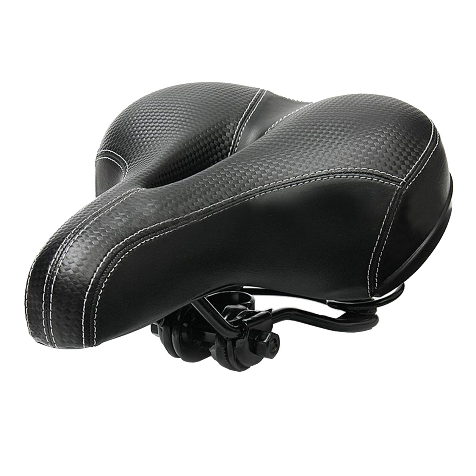 Comfortable Bike Seat - Soft Foam Padded Wide Leather Bicycle Saddle Cushion for