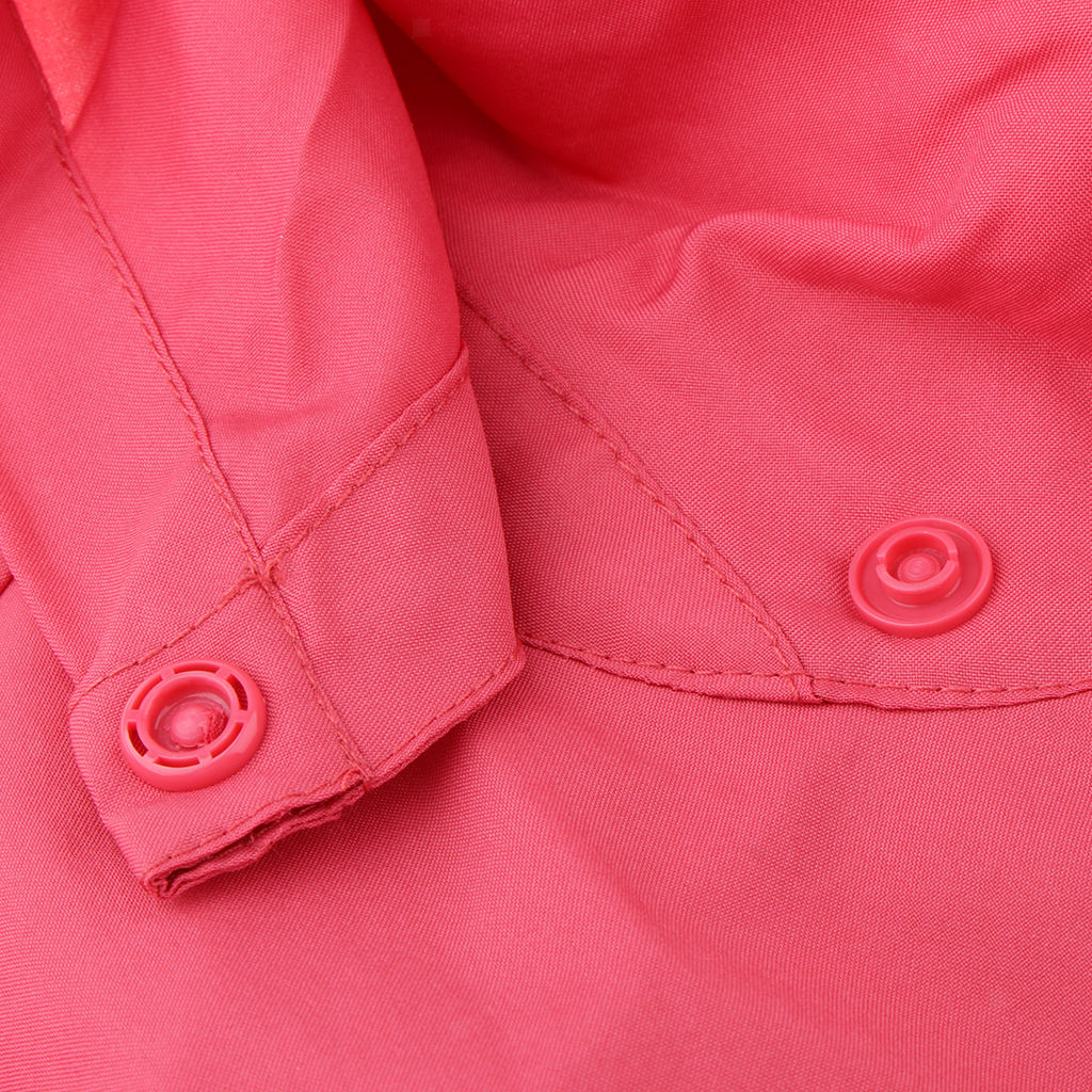 Ladies Waterproof Rain Jacket Coat Outdoor Hood Raincoat Lightweight Poncho Pink