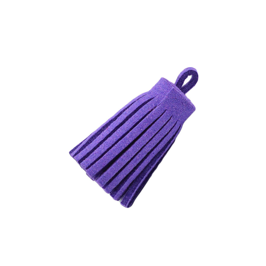 12 Pieces Velvet Tassel Charms Pendants Jewelry Bags Key DIY Purple