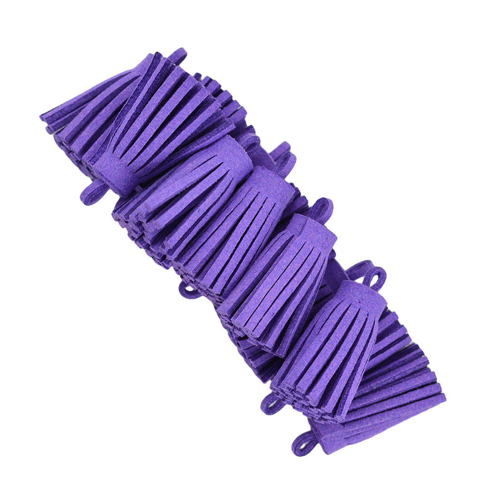 12 Pieces Velvet Tassel Charms Pendants Jewelry Bags Key DIY Purple