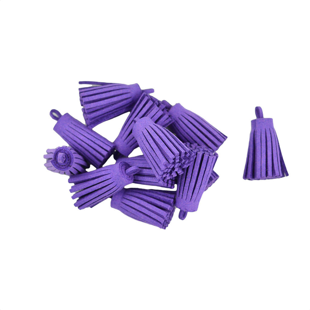12 Pieces Velvet Tassel Charms Pendants Jewelry Bags Key DIY Purple