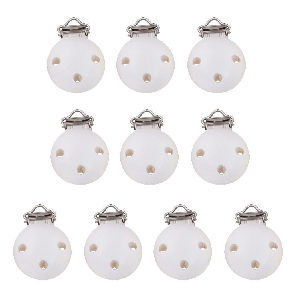 10Pcs Personalised Baby Dummy Soother Clip Toddler Wooden Strap Shower DIY