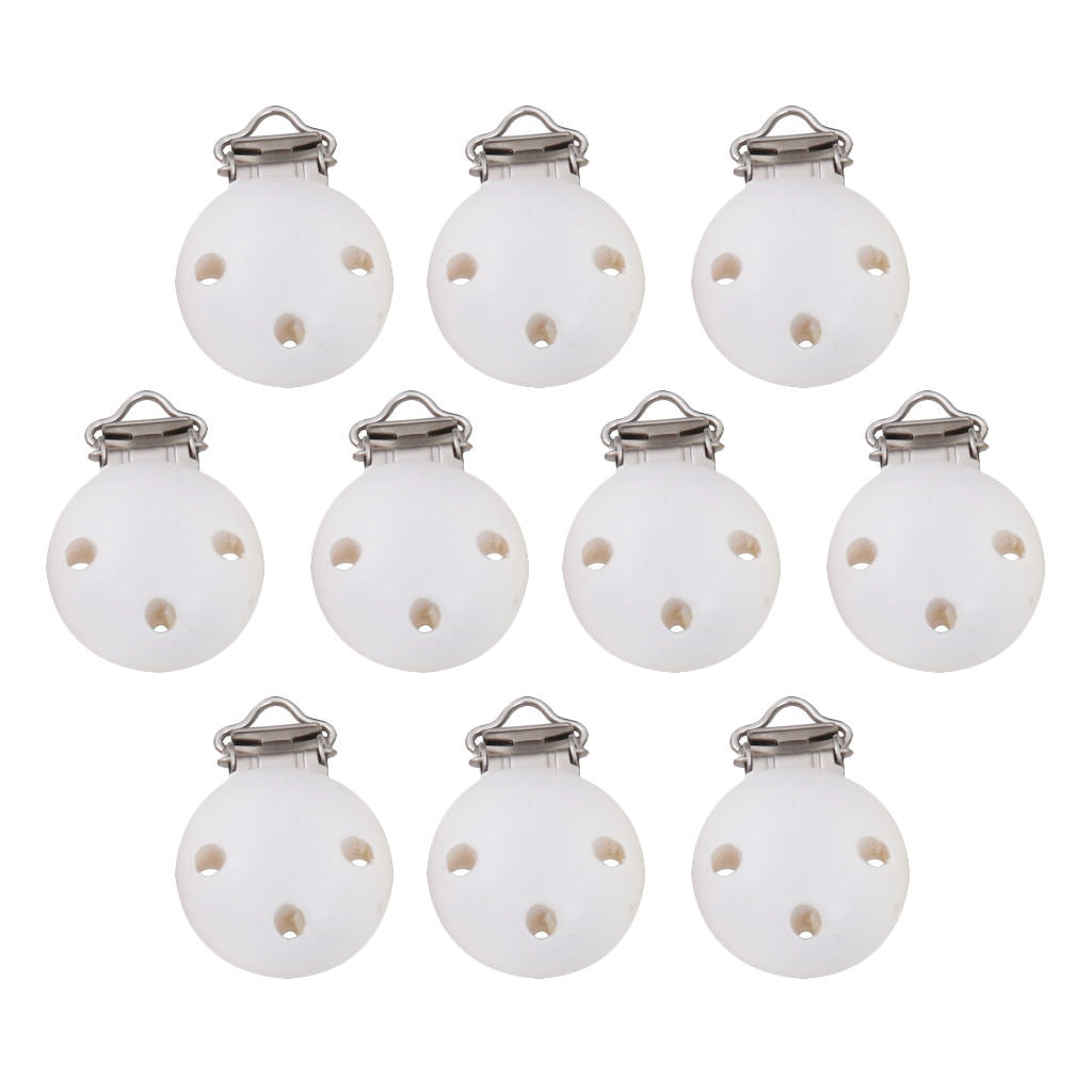 10Pcs Personalised Baby Dummy Soother Clip Toddler Wooden Strap Shower DIY