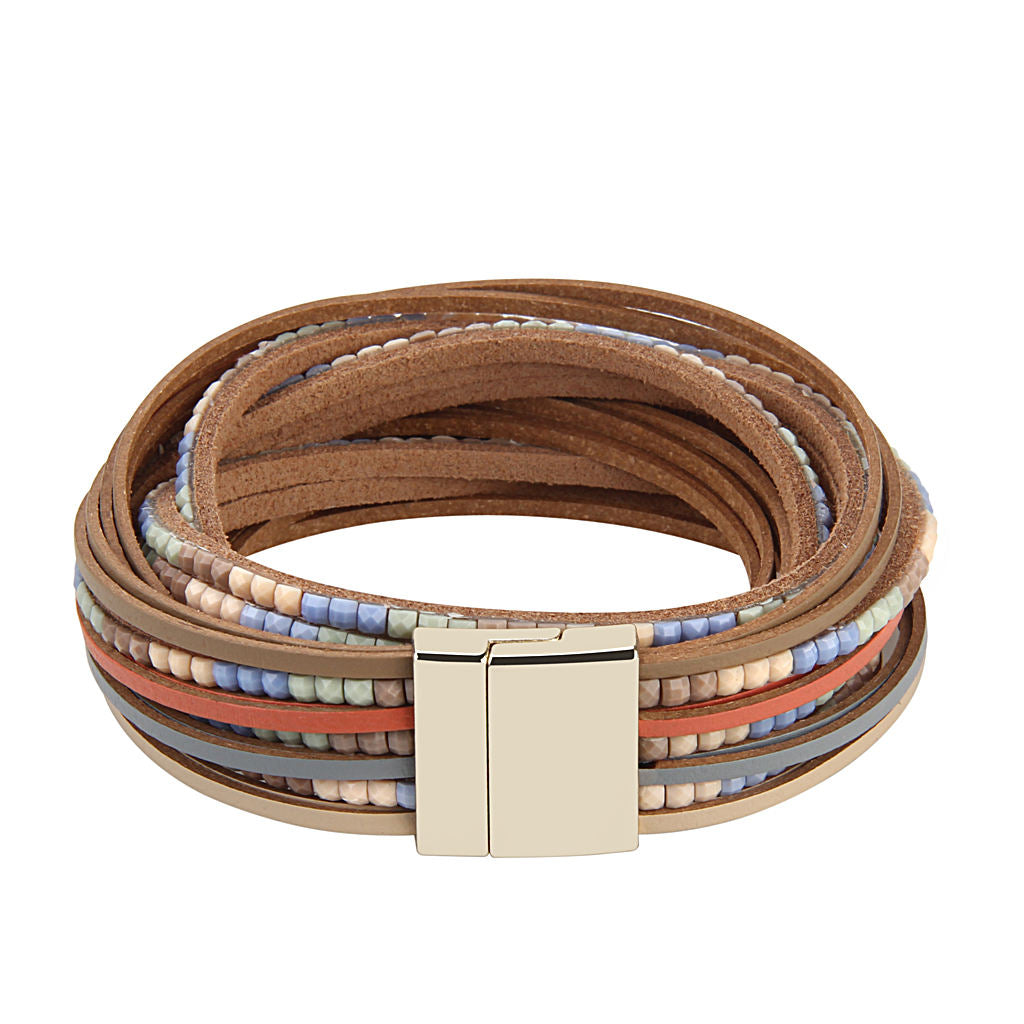Punk Fashion Biker Tribal Jewelry PU Leather Cuff Rivets Bracelet Multicolor
