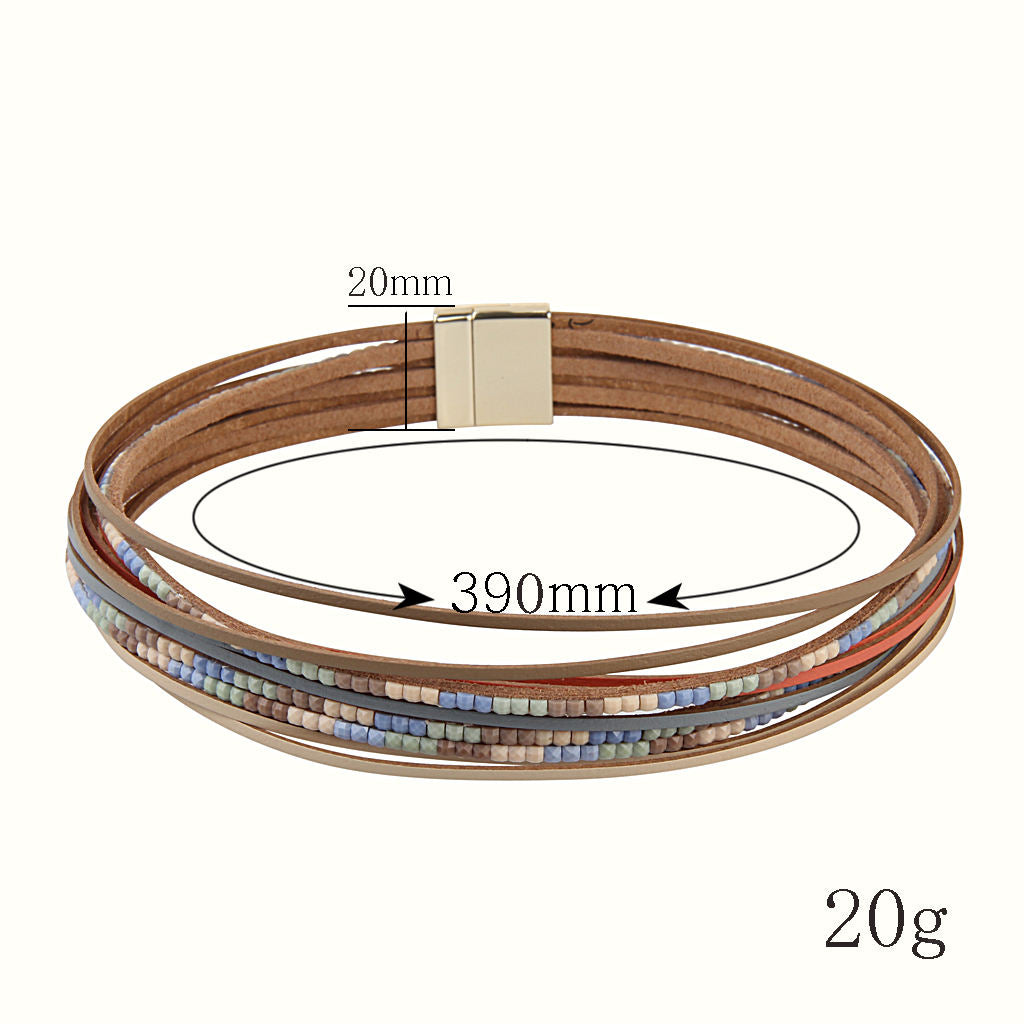 Punk Fashion Biker Tribal Jewelry PU Leather Cuff Rivets Bracelet Multicolor