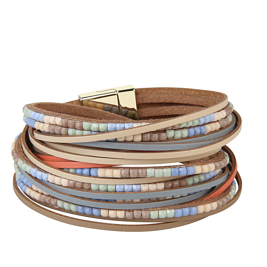 Punk Fashion Biker Tribal Jewelry PU Leather Cuff Rivets Bracelet Multicolor
