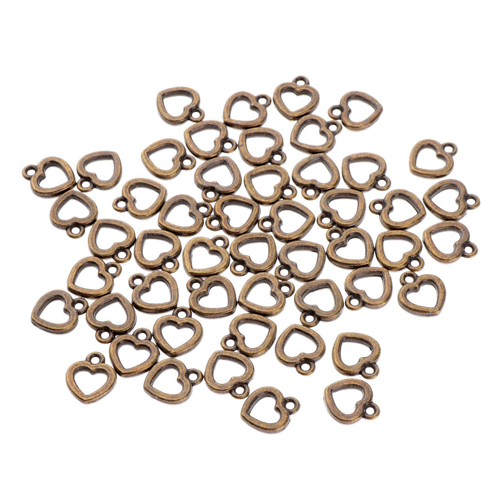 100 Pieces Hollow Mini Heart Charms DIY Crafts Necklace Earring Findings