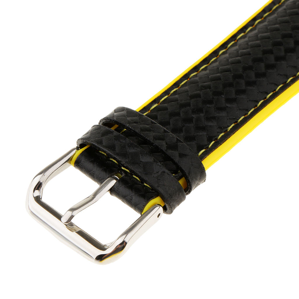 Men Textured Silicon Rubber Watch Band Replacement Strap Waterproof Yellow