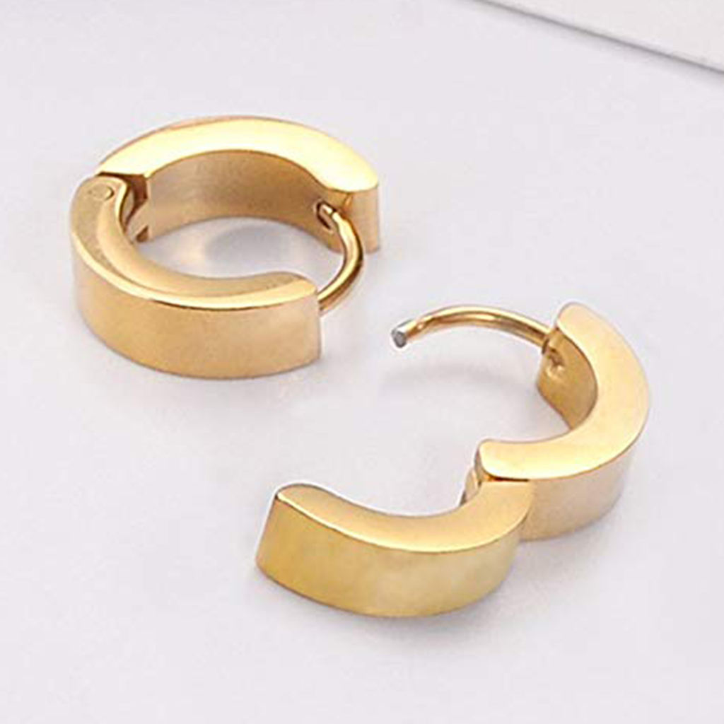 Prettyia 14Pcs Stainless Steel Women Hoop Earrings for Men Huggie Piercings