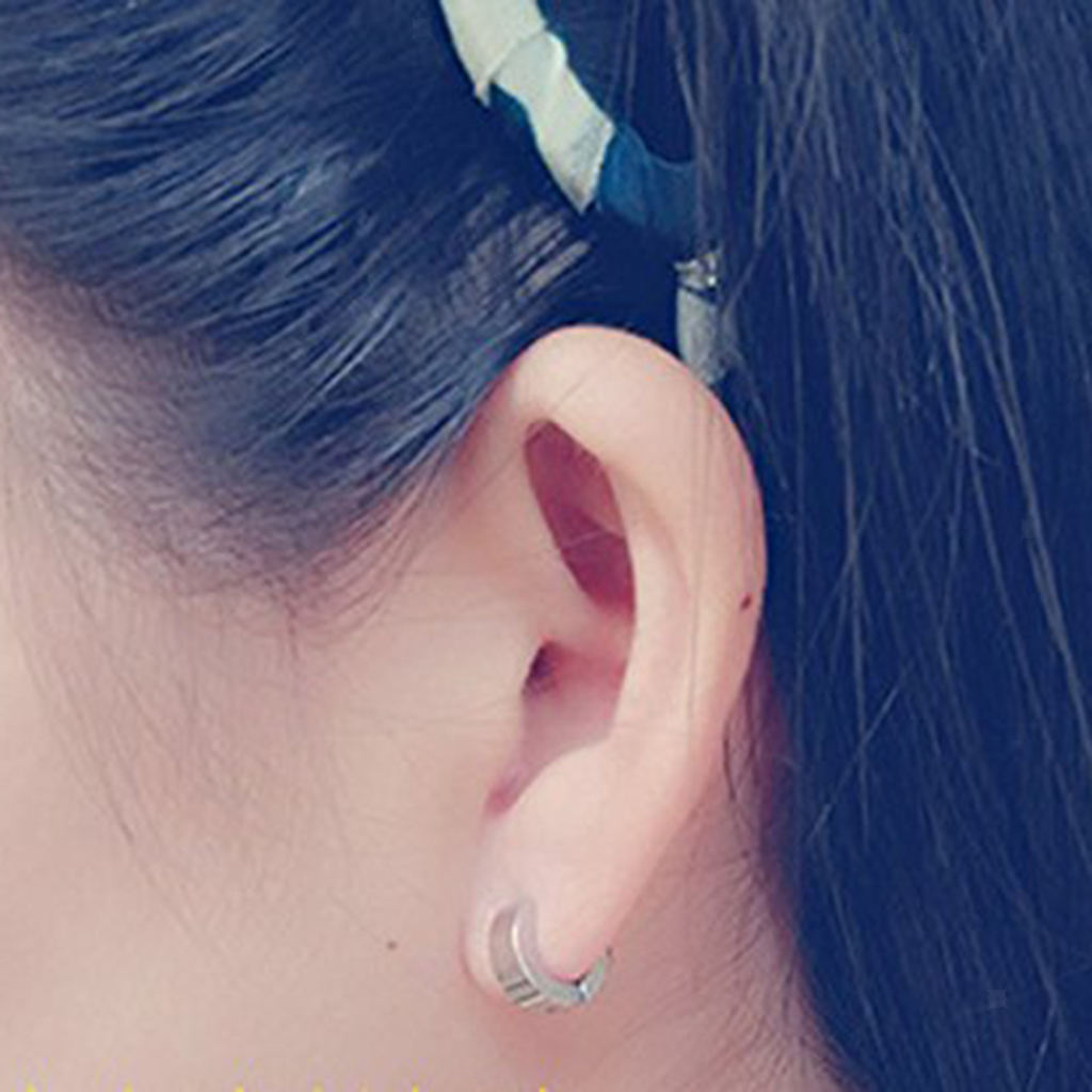 Prettyia 14Pcs Stainless Steel Women Hoop Earrings for Men Huggie Piercings