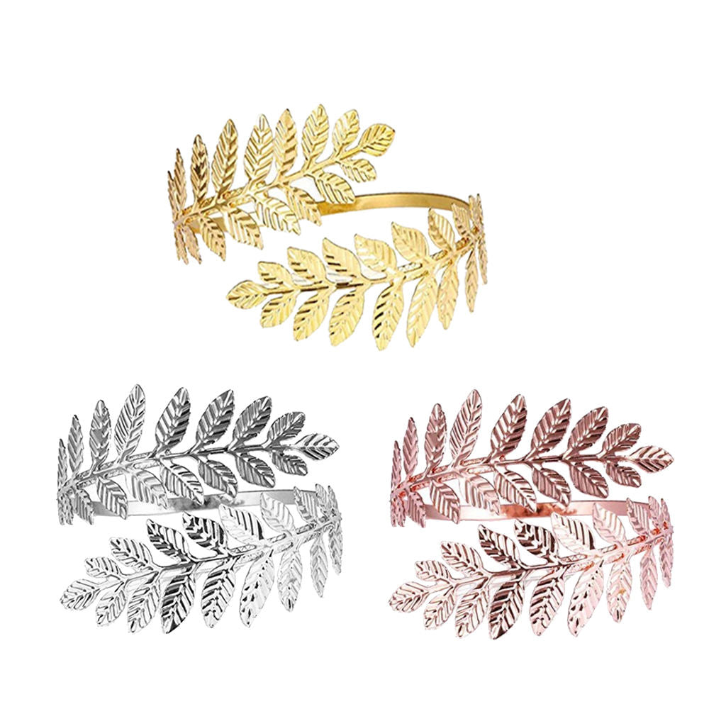 2pcs Swirl Leaf Shape Upper Arm Cuff Armlet Armband Bangle Bracelet Gifts