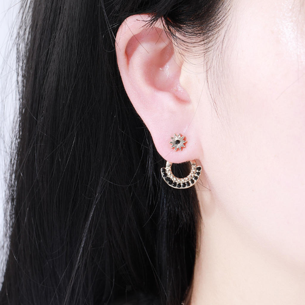 10 Pieces Alloy Stud Earrings Women Stylish Zircon Necklace Hair Accessories