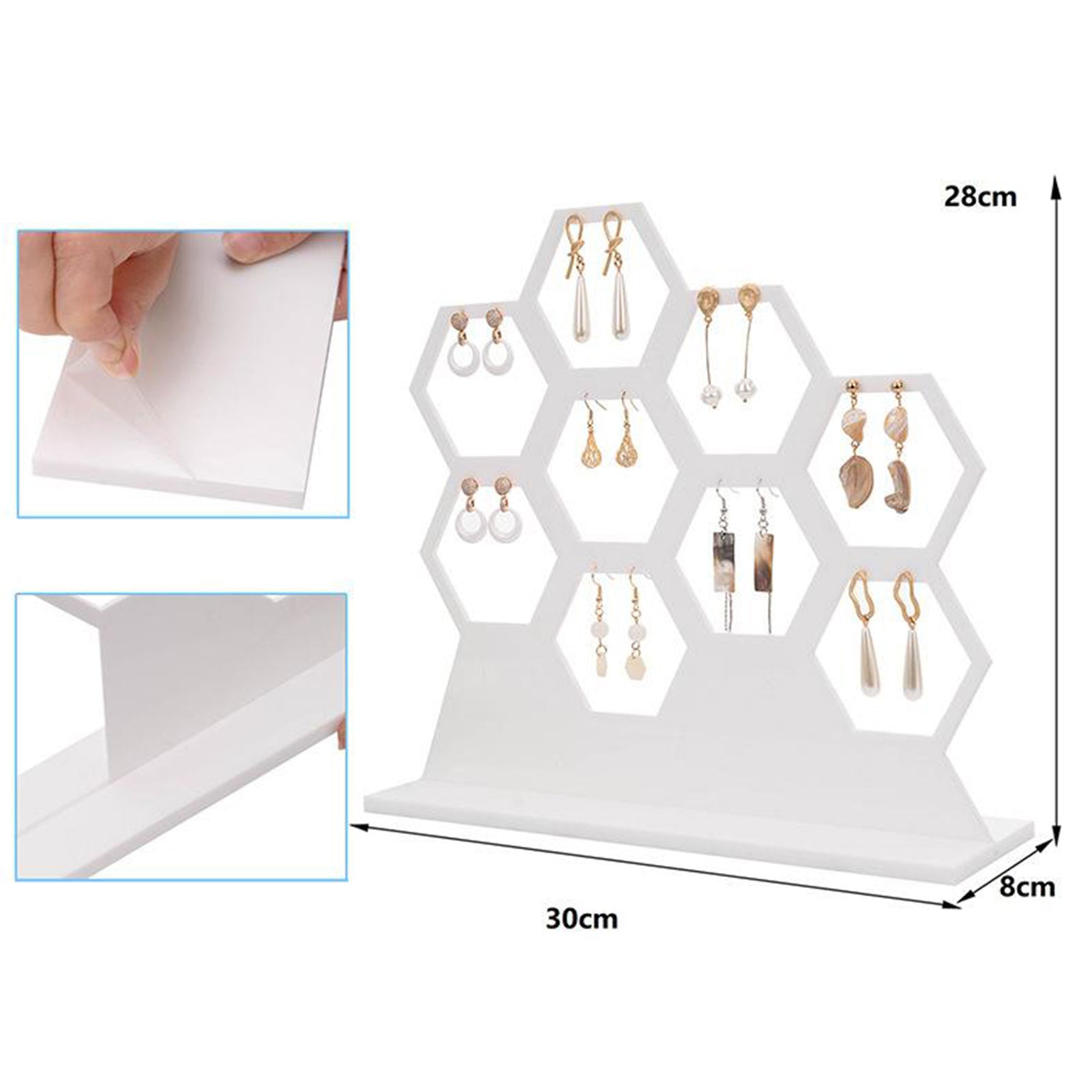 Honeycomb Earring Holder Earring Jewelry Organizer Rack Shelf for 9 Earrings