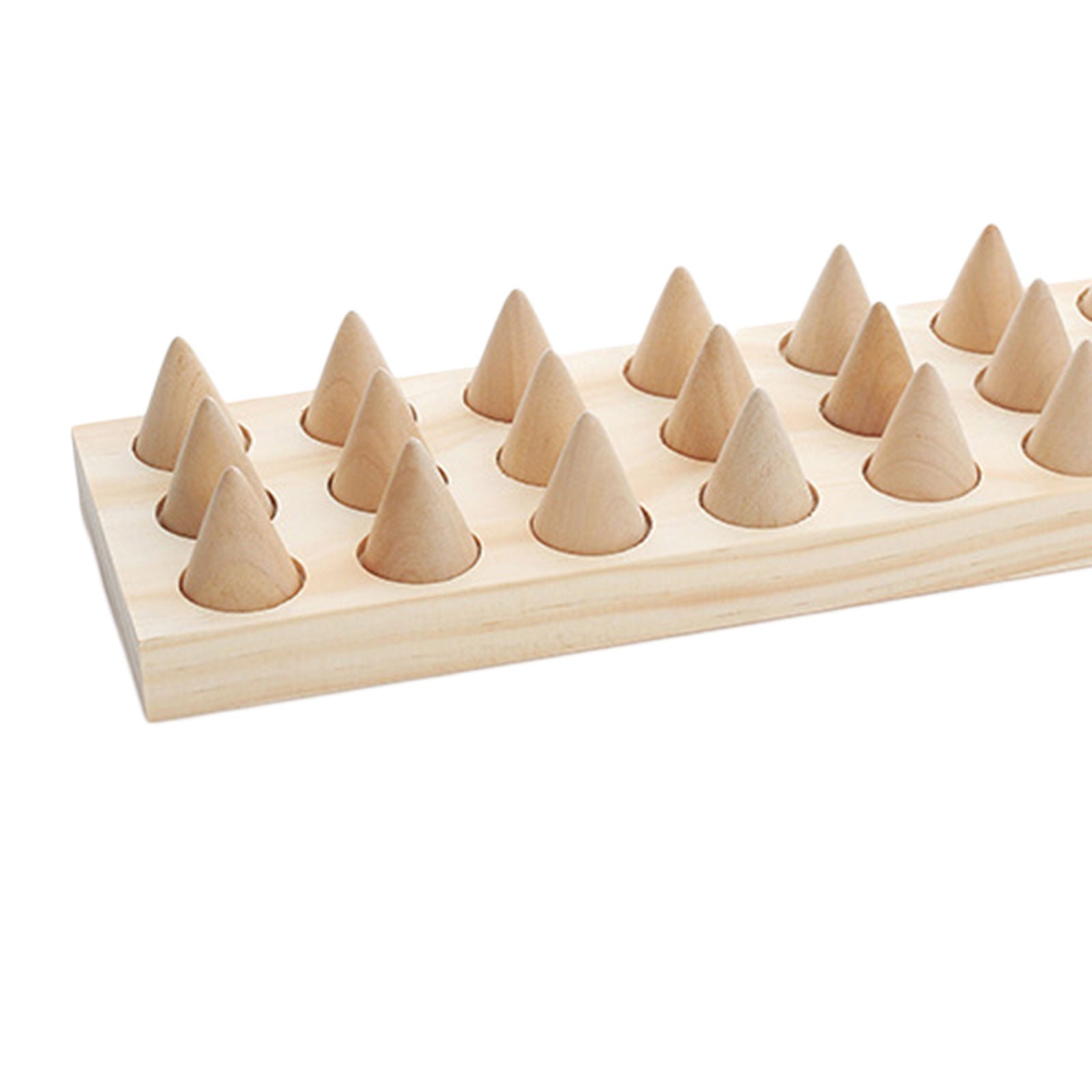 24 Fingers Natural Wood Rings Display Stands Showcase Jewelry Decorative