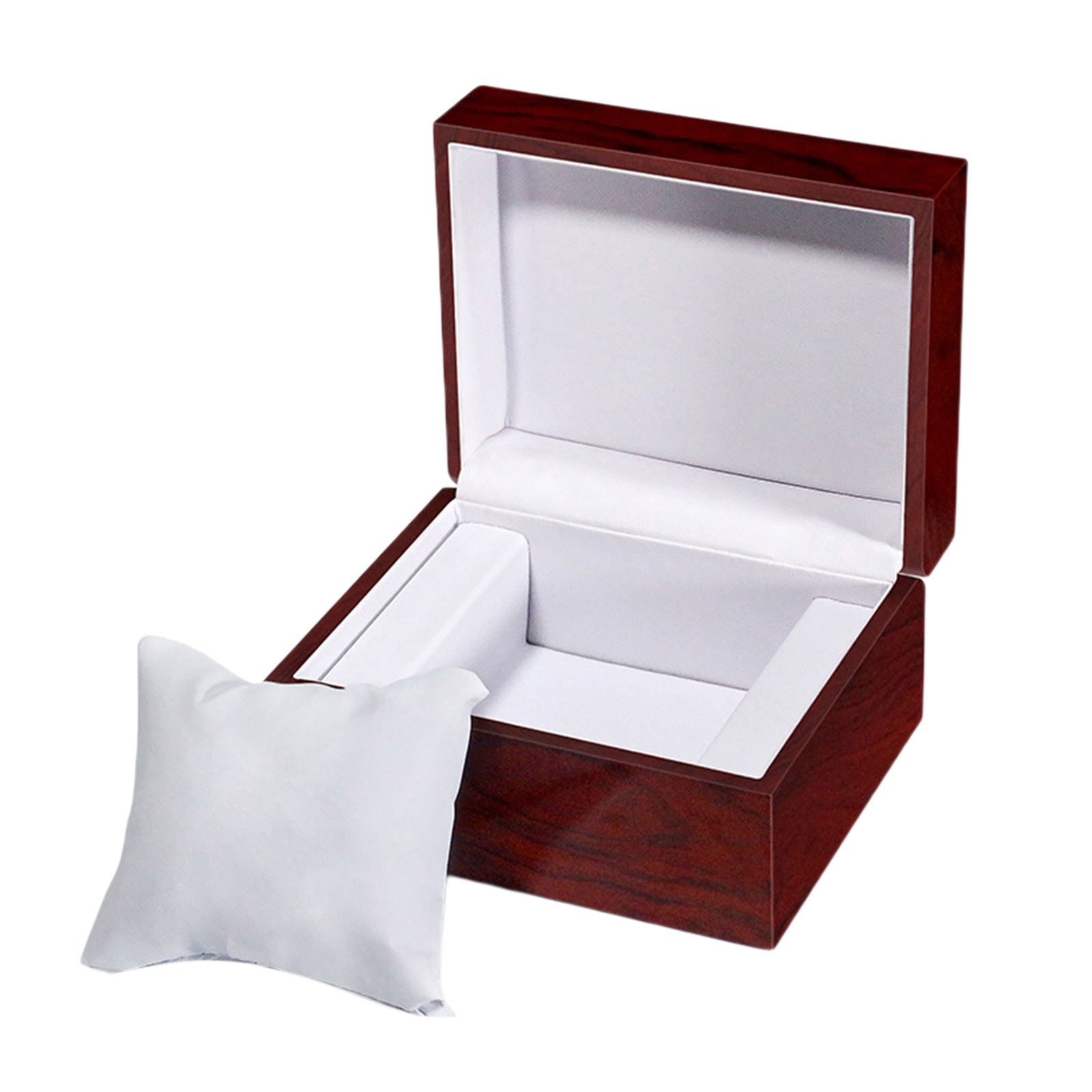 Elegant Watch Case Jewelry Storage Box with White Cushion Wristwatch Display