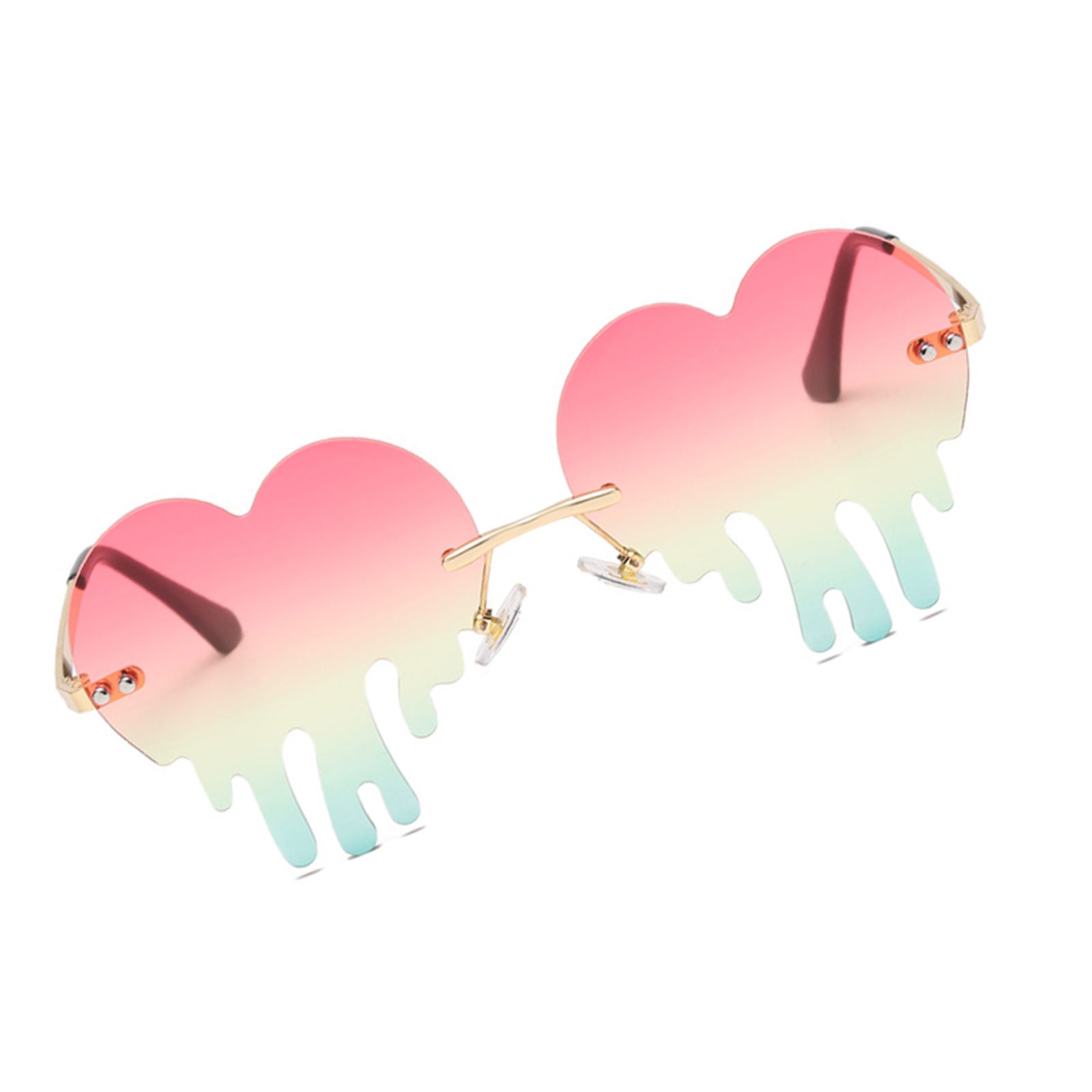 Lovely Heart Sunglasses Rimless for Women UV400 Protection Street Beat