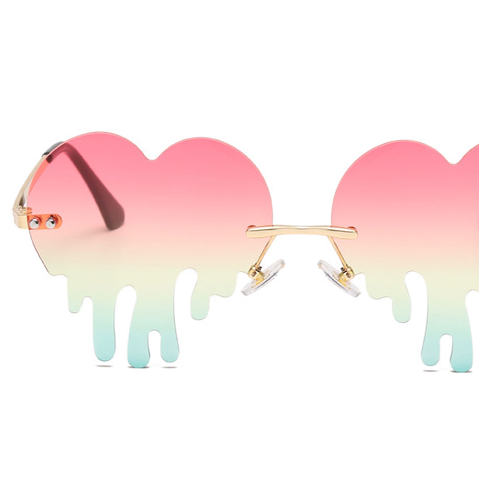 Lovely Heart Sunglasses Rimless for Women UV400 Protection Street Beat