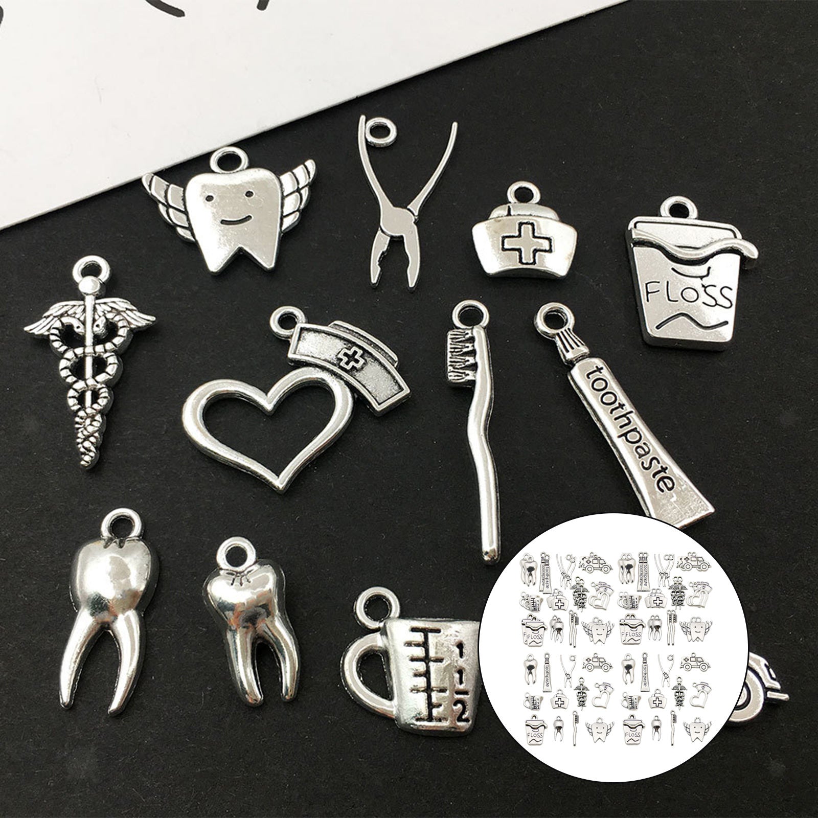 72pcs Charms Metal Pendants DIY for Necklace Bracelet Crafting Accessory