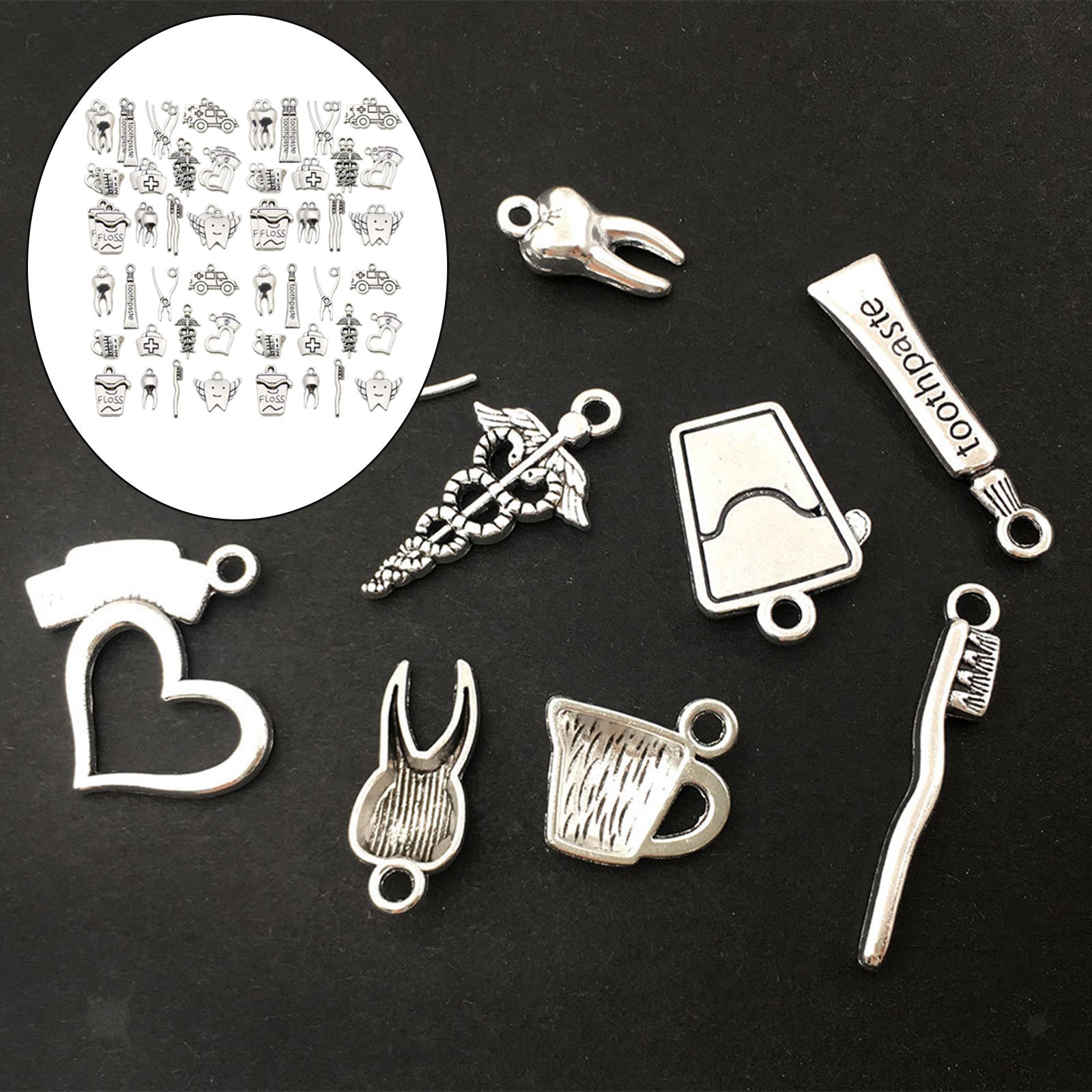 72pcs Charms Metal Pendants DIY for Necklace Bracelet Crafting Accessory