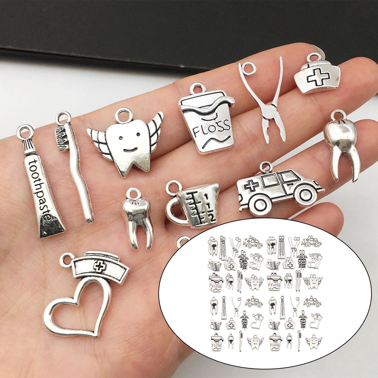 72pcs Charms Metal Pendants DIY for Necklace Bracelet Crafting Accessory