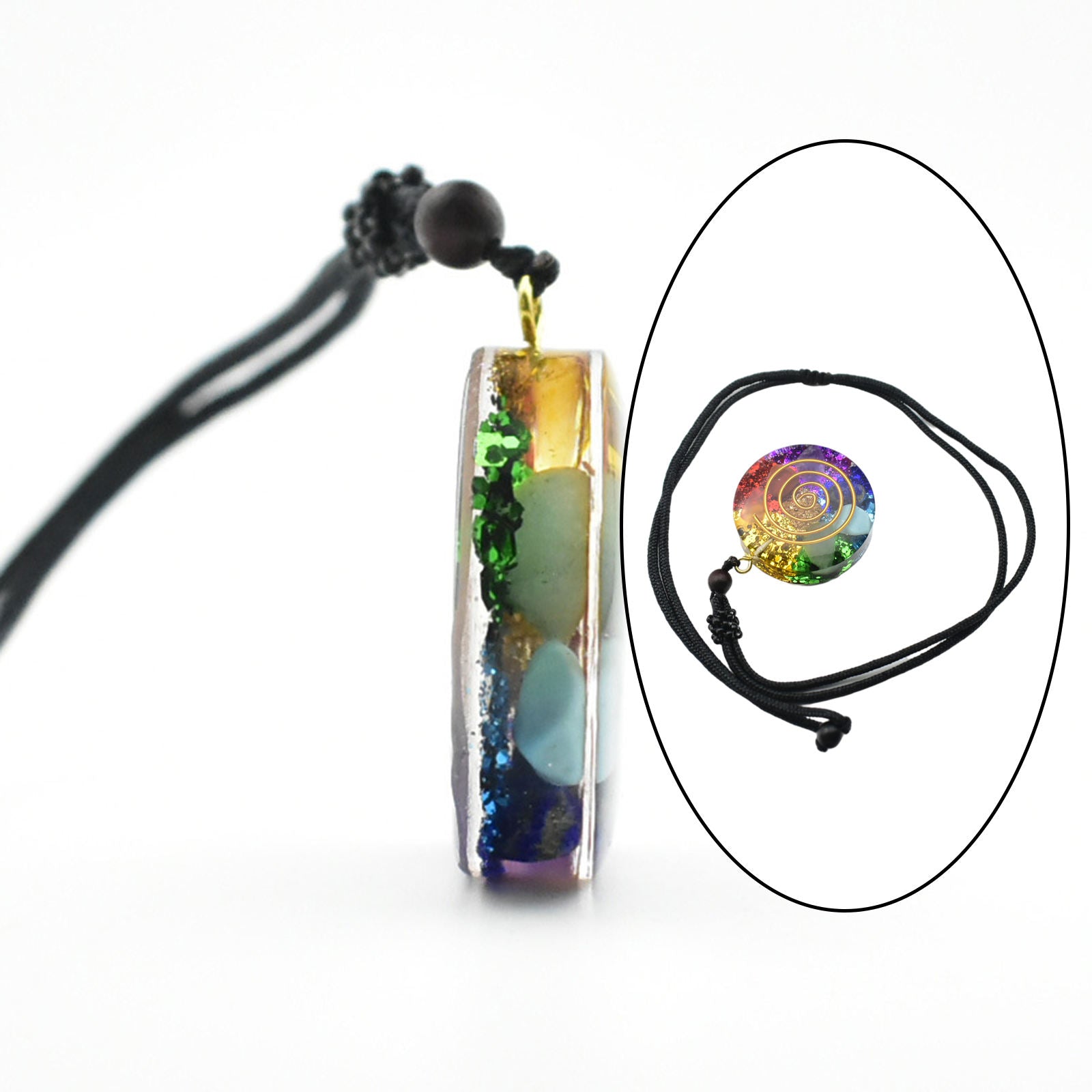 3.5cm Retro Orgone Chakra Pendant Natural Necklace for Spiritual