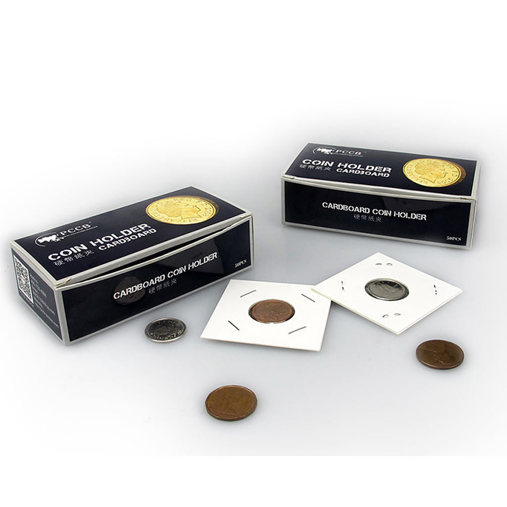 100x Cardboard Mylar Coin Case Holders  2x2  Coin Supplies White