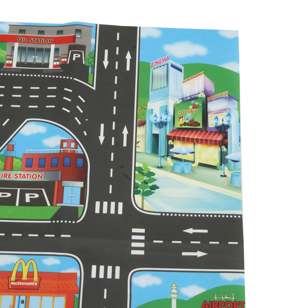 City Traffic Mat Tracks Roads Car Train Pretend Game Developmental Toys