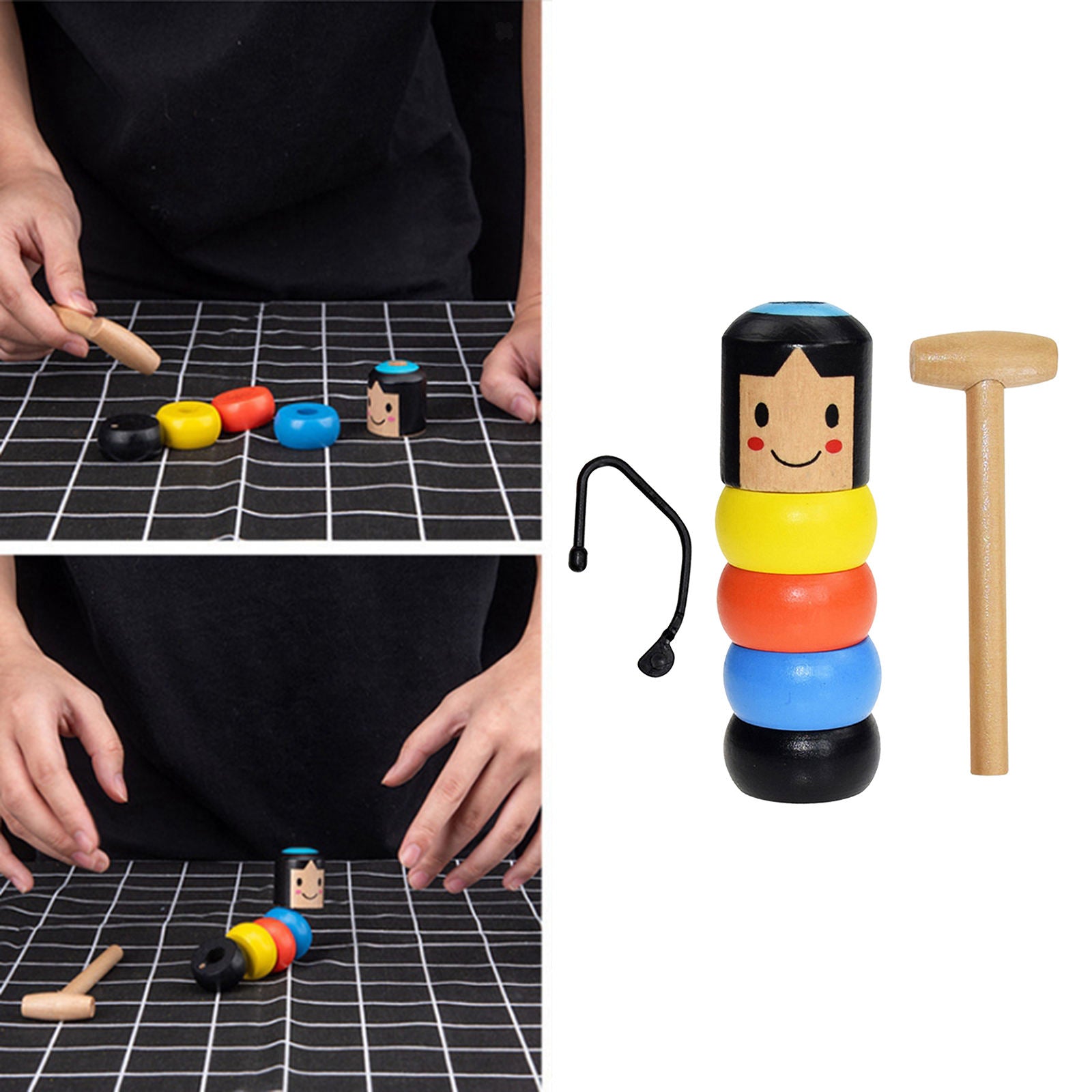Small Wooden Wood Magic Game Toys Man Stubborn Unbreakable Magical Props