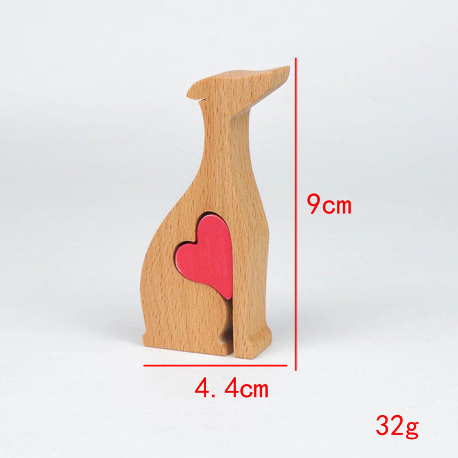Wooden Cute Puppy Sculpture Accent Piece, Modern Dog Ornament Decorative Object