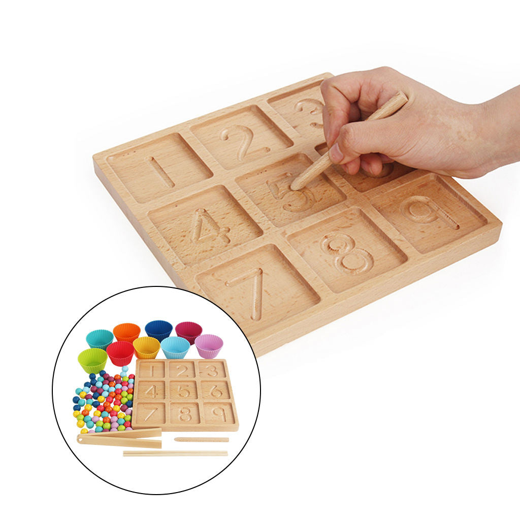 Montessori Wooden Toys Kids Clip Beads Puzzle Board Toys for Boys Girls