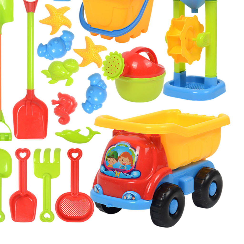 Sand Beach Toys Outside Digging Tool Fun Water Game Todders Gift 18pcs Car