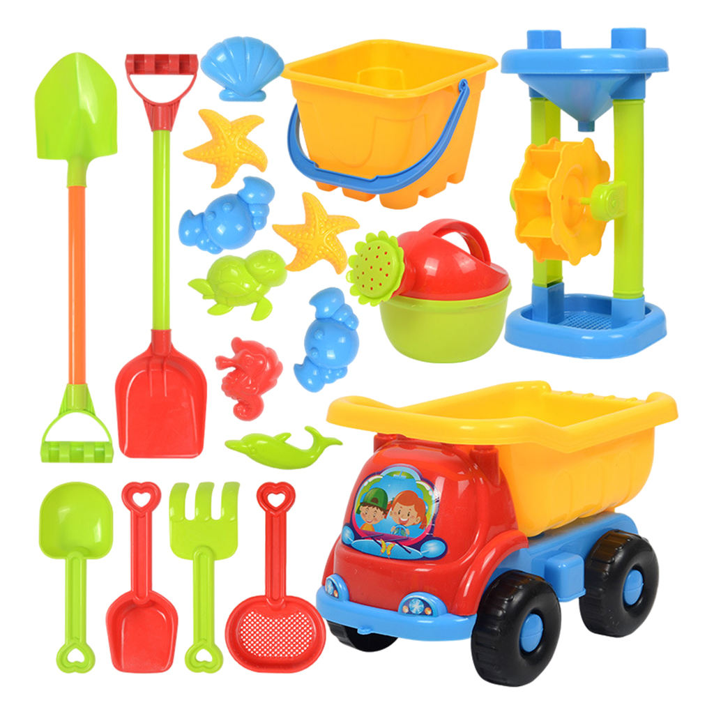 Sand Beach Toys Outside Digging Tool Fun Water Game Todders Gift 18pcs Car