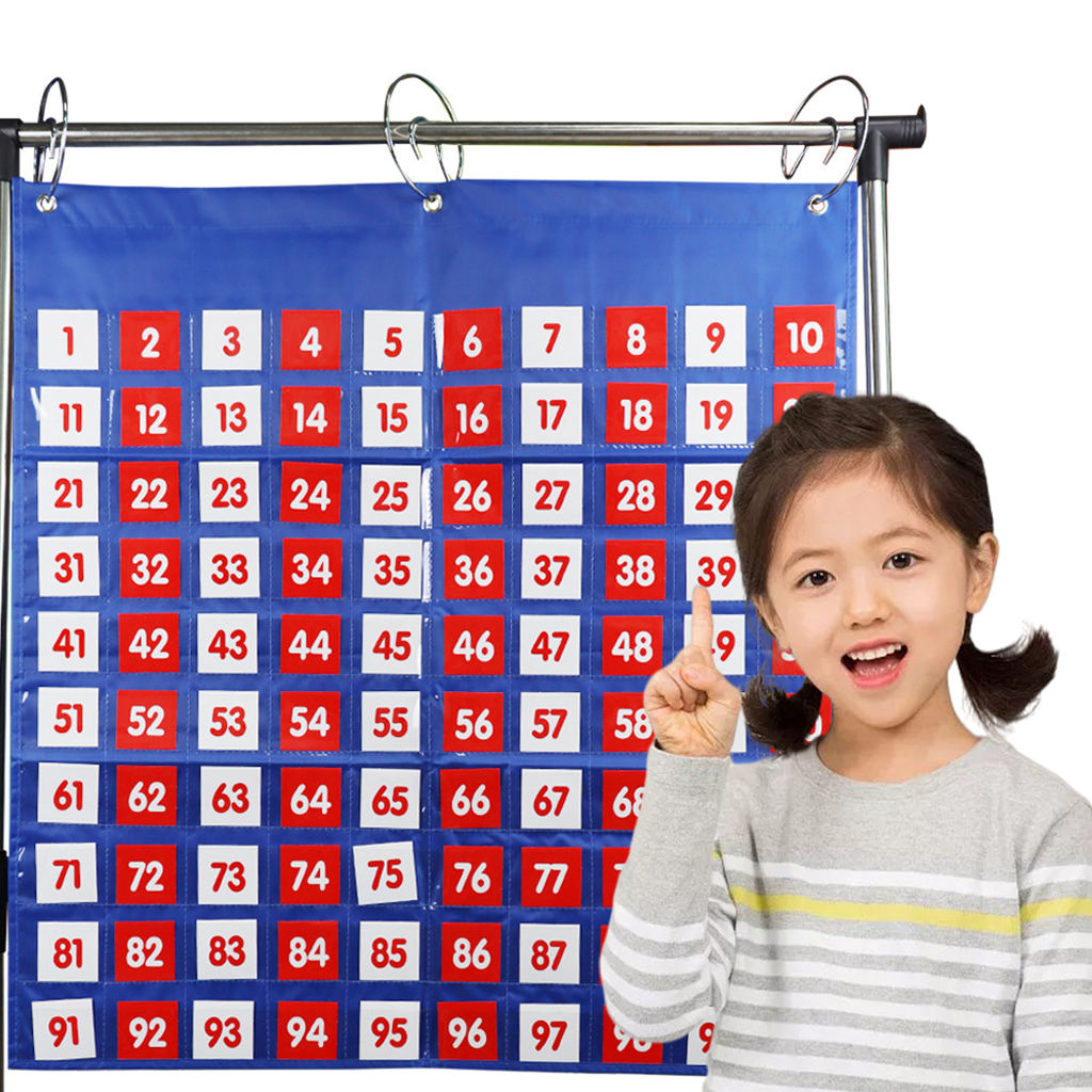 Children Numbers Pocket Chart Counting Aid Kids Playset Early Education