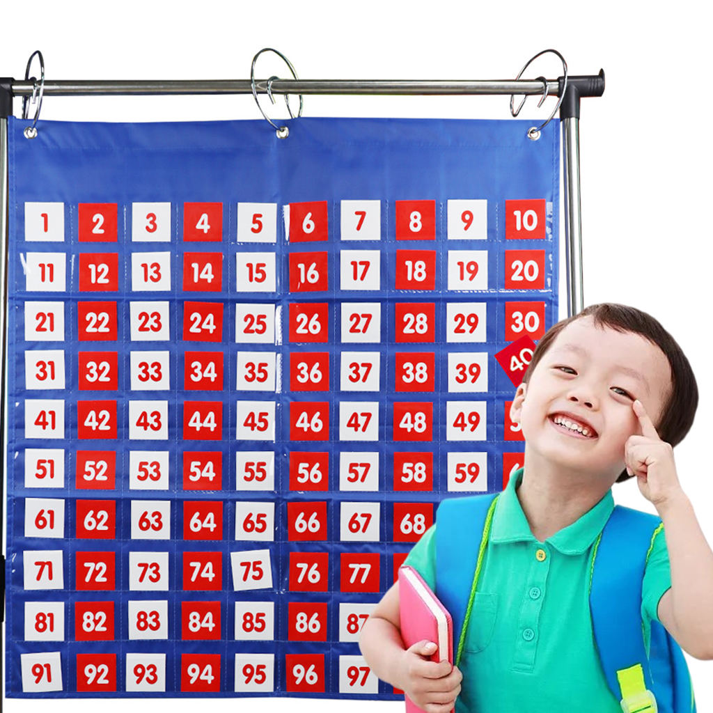 Children Numbers Pocket Chart Counting Aid Kids Playset Early Education