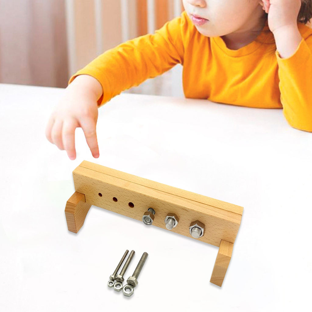 Montessori Screw Driver Board Screw Bolts Basic Skills Educational Toys