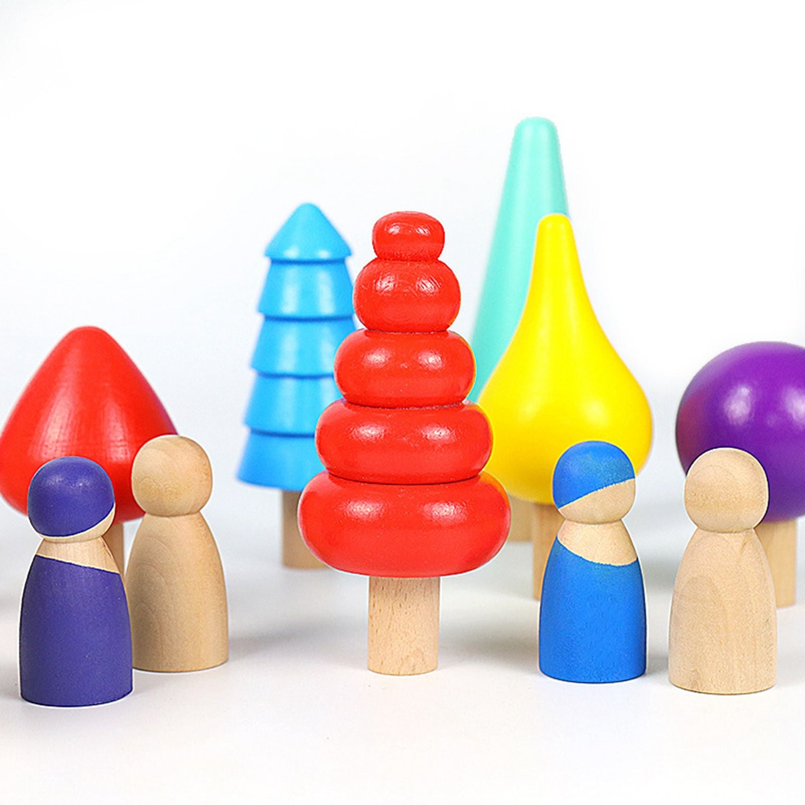 Rainbow Tree Blocks Blocks Set Block Set for Sensory Educationtoys Kids