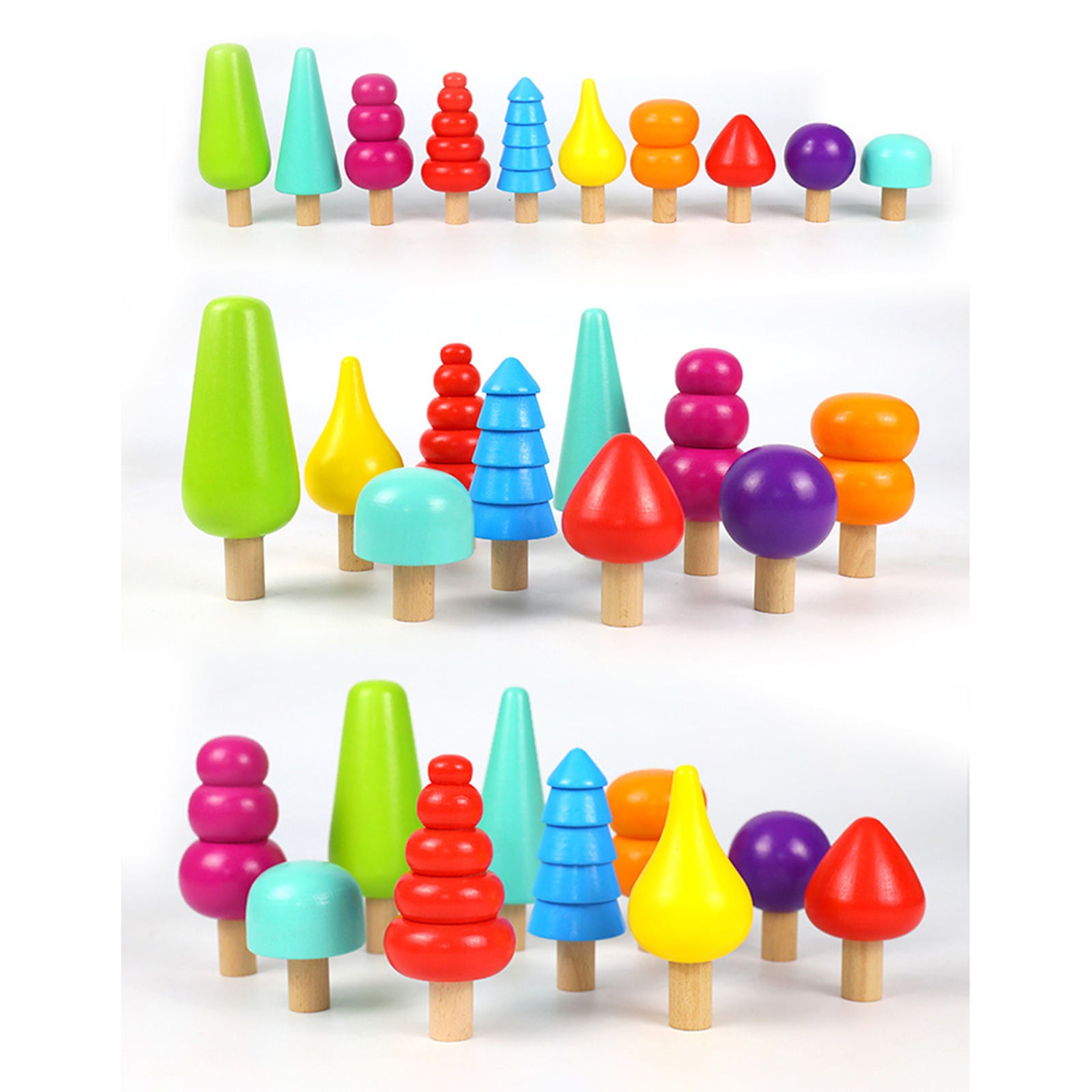 Rainbow Tree Blocks Blocks Set Block Set for Sensory Educationtoys Kids