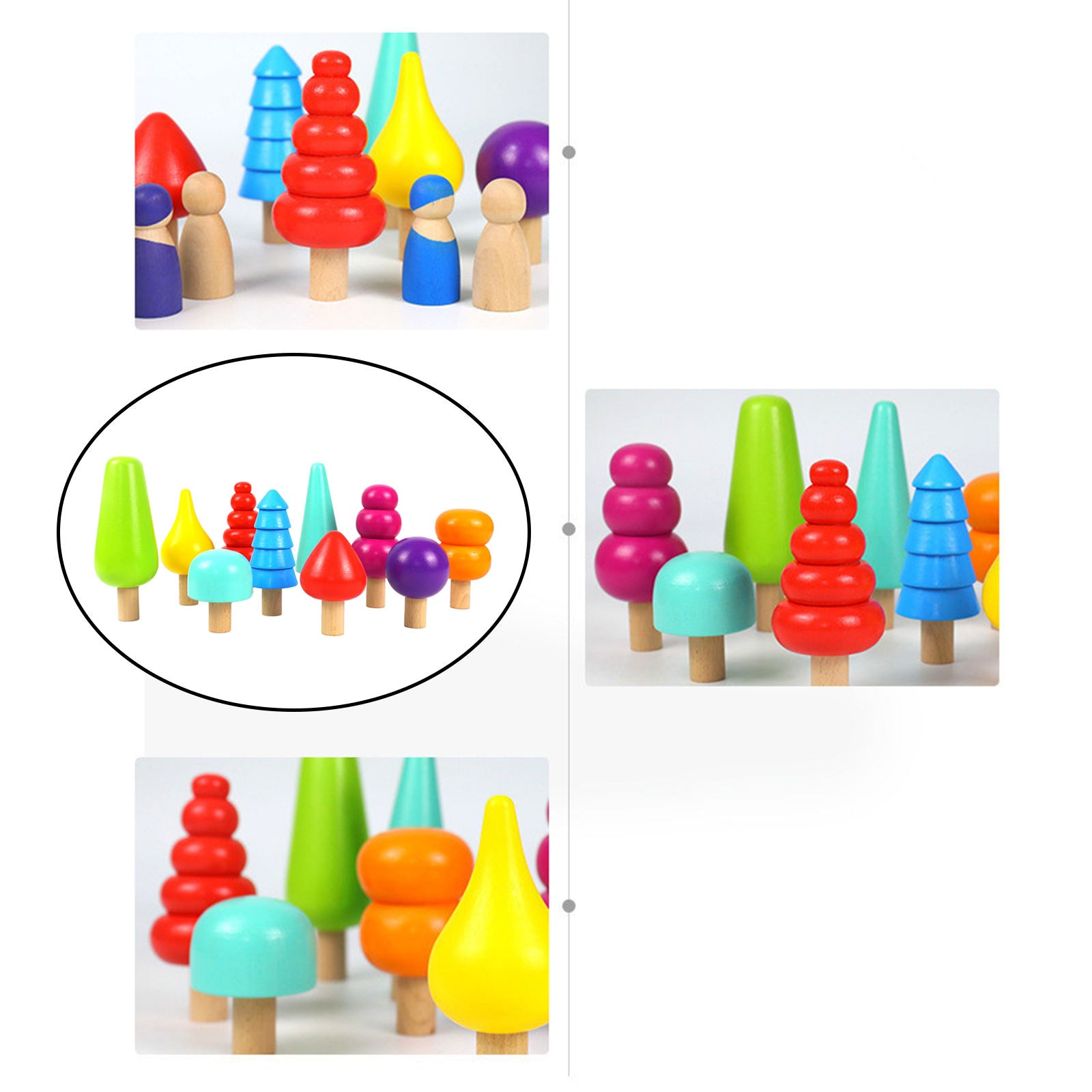 Rainbow Tree Blocks Blocks Set Block Set for Sensory Educationtoys Kids