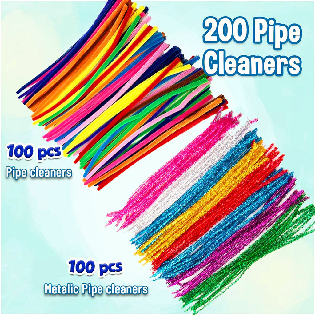 Portable Complete DIY Crafts Art Kit Set Pipe Cleaners for Adults & Kids