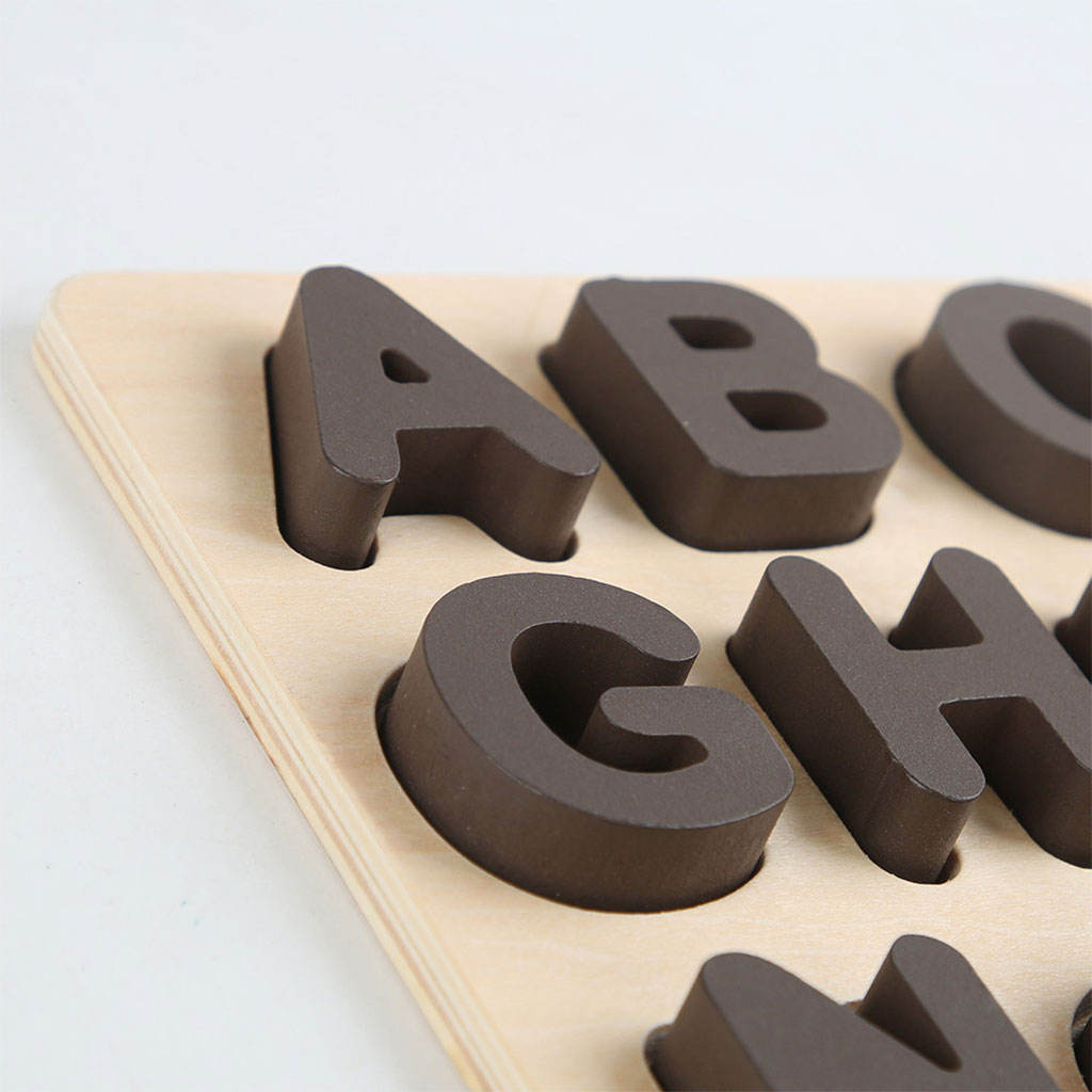Wooden ABC Alphabet Letter Puzzle Board with 18 Card Early Learning