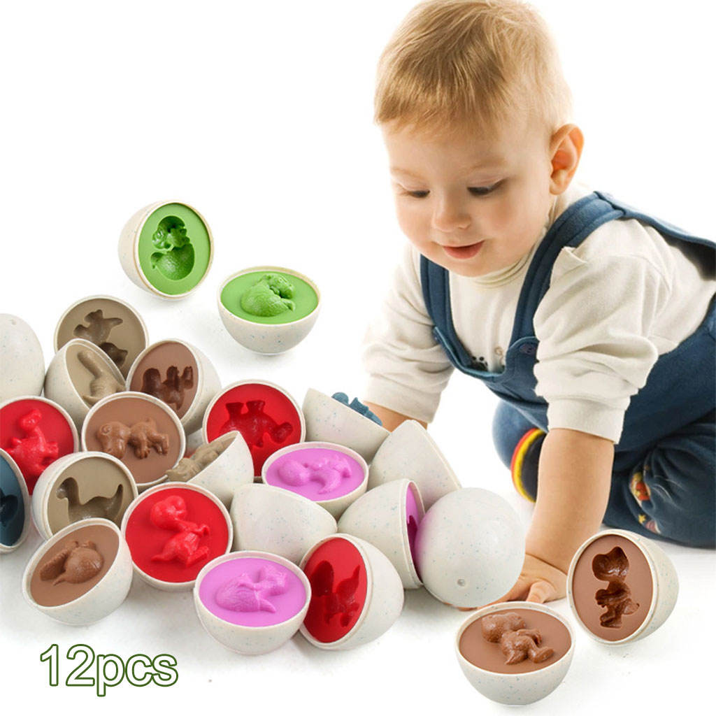 Color Matching Eggs Set Toddler Gifts Cartoon Learning Game Teaching Aids